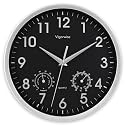10 Inch Silver Wall Clock Silent Wall Clocks with Temperature