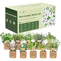 10 Indoor Herb Garden Kit- Burlap Pots, Organic Seeds, Herb Garden Planter Indoor Kit, Easy Window & Kitchen Herbs Growing Kit, Cilantro, Basil, Sage, Oregano, Parsley, Dill, Chives etc.