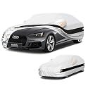 10 Layers Sedan Car Cover Custom Fit for Audi A5/S5 (2012-2026), Waterproof All Weather for Automobiles, Outdoor Full Cover Sun Rain Dust UV Protection with Cotton. Sliver