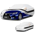 10 Layers Sedan Car Cover Custom Fit for Lexus GS 220 300 350 450 (1997-2020), Waterproof All Weather for Automobiles, Outdoor Full Cover Sun Rain Dust UV Protection with Cotton. Sliver