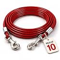 10 Meter(Pack of 10) Vinyl Coated Stainless Steel Tie Out Cable AntiRust Buckles | Load 60KG | Heavy Duty Rope for Blankets Curtains Camping Gardening Pets Outdoor Use