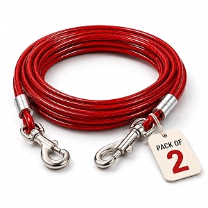 10 meterpack of 2 vinyl coated stainless steel tie out cable antirust buckles  load 60kg  heavy duty rope for blankets curtains camping gardening pets outdoor use