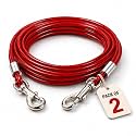 10 Meter(Pack of 2) Vinyl Coated Stainless Steel Tie Out Cable AntiRust Buckles | Load 60KG | Heavy Duty Rope for Blankets Curtains Camping Gardening Pets Outdoor Use