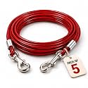 10 Meter(Pack of 5) Vinyl Coated Stainless Steel Tie Out Cable AntiRust Buckles | Load 60KG | Heavy Duty Rope for Blankets Curtains Camping Gardening Pets Outdoor Use