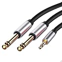 (10 Meters) 3.5mm Stereo Aux Male TO 6.35mm Dual Mono Cable - 1/8" To 1/4" Y splitter lead for Home Systems Laptop Amplifier Mixer Audio Recorder CABLE ADAPTER