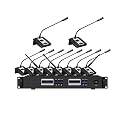 10 Microphones Digital Conference System Digital Discussion System DDS 6800 UHF 1 President 9 Delegate Gooseneck Mic for Church, School, Government