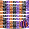 10 Pack 10 Feet Halloween Foil Fringe Garland Orange Black Purple Fringe Garland Metallic Tinsel Streamers Backdrop Banner for Parade Floats Halloween Party Decoration
