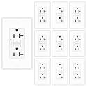 10 Pack 20A GFCI Outlet Tamper-Resistant Self-Test, ETL Listed White