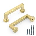 10 Pack 3 Inch Brushed Gold Cabinet Pulls, Kitchen Hardware