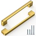 10 Pack 6.3 Inch(160mm) Vibrant Brushed Moderne Brass Cabinet Pulls Kitchen Cabinet Handles Cabinet Hardware Drawer Pulls for Cupboard Wardrobe