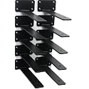 10 Pack - 8 inch Black Hidden L Shelf Bracket (1/5 Inch Thicked) Iron Floating Shelf Brackets Rustic Industrial Metal Brackets for Shelf Support