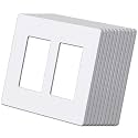 (10 Pack) BESTTEN USWP6 Matte Snow White 2-Gang Screwless Wall Plate, Decorator Outlet Cover, H4.69” x W4.73”, for Light Switch, Dimmer, USB, GFCI, Receptacle