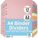 [10 Pack] Binder Dividers with Tabs A4 12 Part | Dividers for 3 Ring Binder | Perfect for Organizing Pages in 3 Ring Binder Dividers with tabs, Each Set Includes Tab Dividers - The Paper Shop