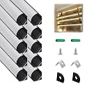 10 Pack Black V Shape LED Channel with Milky White Diffuser Cover 3.3FT Angled Aluminum Extrusion for LED Strip Lights Corner Mounting Track Profile for Under Cabinet Lighting