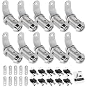 10 Pack Cabinet Lock with Keys, 1" RV Storage Locks Keyed Alike, RV Locks for Storage Door, Camper Toolbox RV Cam Locks with Manual(10Pack, 1 Inch)