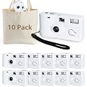10 Pcs Disposable Cameras Bulk with Flash White Single-Use Film Cameras Set