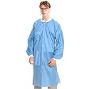 Medical Nation 10 Pack Disposable Lab Coats - Durable Knee Length Reusable Lab Coat with Knit Cuffs and Pockets, Unisex | Perfect for Dental, Hospitals, Pharmacies, Labs, Clinics- Ceil Blue, 3X-Large