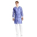 MEDICAL NATION 10 Pack Disposable Lab Coats - Durable 50g SMS Knee Length Reusable Lab Coat Unisex, with Knit Cuffs and Pockets | Perfect for Dental, Hospitals, Pharmacies, Labs, Clinics- Navy, Medium