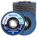 10 Pack Flap 4 1/2" x 7/8" for Angle Grinder, 40 Grit T29 Flap Sanding Discs, 4 1/2 Inch Grinding Wheels, Zirconia Grinding Discs for Metal, Wood, and Stainless Steel Finishing
