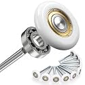 10 Pack Garage Door Rollers Replacement, 2” Nylon Garage Rollers with 6200-zz Dual Sealed Bearings, Quiet & Smooth Operation, Heavy-Duty 4” Steel Stem for Standard Residential Garage Doors