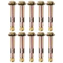 M METERXITY 10-Pack Hex Expansion Bolt, M12x100mm Colored Galvanized Iron-Carbon Steel External Hex Expansion Bolts, Anti-Corrosion Metal Bolt for Concrete/Dry Brick/Block Walls
