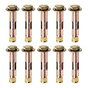 M METERXITY 10-Pack Hex Expansion Bolt, M12x80mm Colored Galvanized Iron-Carbon Steel External Hex Expansion Bolts, Anti-Corrosion Metal Bolt for Concrete/Dry Brick/Block Walls