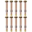 M METERXITY 10-Pack Hex Expansion Bolt, M12x120mm Colored Galvanized Iron-Carbon Steel External Hex Expansion Bolts, Anti-Corrosion Metal Bolt for Concrete/Dry Brick/Block Walls