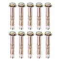 M METERXITY 10-Pack Hex Expansion Bolt, M6x50mm Colored Galvanized Iron-Carbon Steel External Hex Expansion Bolts, Anti-Corrosion Metal Bolt for Concrete/Dry Brick/Block Walls