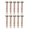 M METERXITY 10-Pack Hex Expansion Bolt, M6x60mm Colored Galvanized Iron-Carbon Steel External Hex Expansion Bolts, Anti-Corrosion Metal Bolt for Concrete/Dry Brick/Block Walls