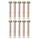 M METERXITY 10-Pack Hex Expansion Bolt, M6x70mm Colored Galvanized Iron-Carbon Steel External Hex Expansion Bolts, Anti-Corrosion Metal Bolt for Concrete/Dry Brick/Block Walls