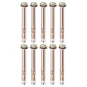 M METERXITY 10-Pack Hex Expansion Bolt, M6x80mm Colored Galvanized Iron-Carbon Steel External Hex Expansion Bolts, Anti-Corrosion Metal Bolt for Concrete/Dry Brick/Block Walls