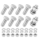 M METERXITY 10-Pack Hex Head Screw Bolt with Nuts Flat &amp; Lock Washers M12x30mm Stainless Steel Bolts and Nuts Kit Fully Threaded Metric Bolt Assortment for Equipment/Machinery