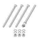 M METERXITY 4-Pack Hex Head Screw Bolt with Nuts Flat &amp; Lock Washers M12x160mm Stainless Steel Bolts and Nuts Kit Fully Threaded Metric Bolt Assortment for Equipment/Machinery