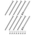 M METERXITY 10-Pack Hex Head Screw Bolt with Nuts Flat &amp; Lock Washers M8x120mm Stainless Steel Bolts and Nuts Kit Fully Threaded Metric Bolt Assortment for Equipment/Machinery