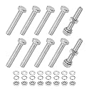 M METERXITY 10-Pack Hex Head Screw Bolt with Nuts Flat &amp; Lock Washers M5x30mm Stainless Steel Bolts and Nuts Kit Fully Threaded Metric Bolt Assortment for Equipment/Machinery