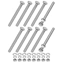 M METERXITY 10-Pack Hex Head Screw Bolt with Nuts Flat &amp; Lock Washers M6x65mm Stainless Steel Bolts and Nuts Kit Fully Threaded Metric Bolt Assortment for Equipment/Machinery