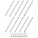 M METERXITY 10-Pack Hex Head Screw Bolt with Nuts Flat &amp; Lock Washers M5x120mm Stainless Steel Bolts and Nuts Kit Fully Threaded Metric Bolt Assortment for Equipment/Machinery