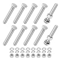 M METERXITY 10-Pack Hex Head Screw Bolt with Nuts Flat &amp; Lock Washers M12x70mm Stainless Steel Bolts and Nuts Kit Fully Threaded Metric Bolt Assortment for Equipment/Machinery