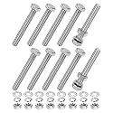 M METERXITY 10-Pack Hex Head Screw Bolt with Nuts Flat &amp; Lock Washers M8x60mm Stainless Steel Bolts and Nuts Kit Fully Threaded Metric Bolt Assortment for Equipment/Machinery