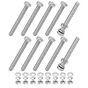 M METERXITY 10-Pack Hex Head Screw Bolt with Nuts Flat &amp; Lock Washers M8x70mm Stainless Steel Bolts and Nuts Kit Fully Threaded Metric Bolt Assortment for Equipment/Machinery