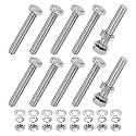M METERXITY 10-Pack Hex Head Screw Bolt with Nuts Flat &amp; Lock Washers M8x50mm Stainless Steel Bolts and Nuts Kit Fully Threaded Metric Bolt Assortment for Equipment/Machinery