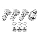 M METERXITY 4-Pack Hex Head Screw Bolt with Nuts Flat &amp; Lock Washers M12x25mm Stainless Steel Bolts and Nuts Kit Fully Threaded Metric Bolt Assortment for Equipment/Machinery