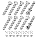 M METERXITY 10-Pack Hex Head Screw Bolt with Nuts Flat &amp; Lock Washers M10x65mm Stainless Steel Bolts and Nuts Kit Fully Threaded Metric Bolt Assortment for Equipment/Machinery