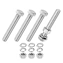 M METERXITY 4-Pack Hex Head Screw Bolt with Nuts Flat &amp; Lock Washers M12x80mm Stainless Steel Bolts and Nuts Kit Fully Threaded Metric Bolt Assortment for Equipment/Machinery