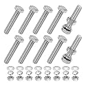 M METERXITY 10-Pack Hex Head Screw Bolt with Nuts Flat &amp; Lock Washers M8x40mm Stainless Steel Bolts and Nuts Kit Fully Threaded Metric Bolt Assortment for Equipment/Machinery