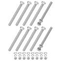 M METERXITY 10-Pack Hex Head Screw Bolt with Nuts Flat &amp; Lock Washers M10x120mm Stainless Steel Bolts and Nuts Kit Fully Threaded Metric Bolt Assortment for Equipment/Machinery