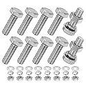M METERXITY 10-Pack Hex Head Screw Bolt with Nuts Flat &amp; Lock Washers M8x25mm Stainless Steel Bolts and Nuts Kit Fully Threaded Metric Bolt Assortment for Equipment/Machinery
