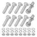 M METERXITY 10-Pack Hex Head Screw Bolt with Nuts Flat &amp; Lock Washers M5x20mm Stainless Steel Bolts and Nuts Kit Fully Threaded Metric Bolt Assortment for Equipment/Machinery