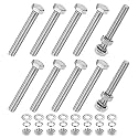 M METERXITY 10-Pack Hex Head Screw Bolt with Nuts Flat &amp; Lock Washers M10x80mm Stainless Steel Bolts and Nuts Kit Fully Threaded Metric Bolt Assortment for Equipment/Machinery