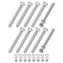 M METERXITY 10-Pack Hex Head Screw Bolt with Nuts Flat &amp; Lock Washers M10x110mm Stainless Steel Bolts and Nuts Kit Fully Threaded Metric Bolt Assortment for Equipment/Machinery